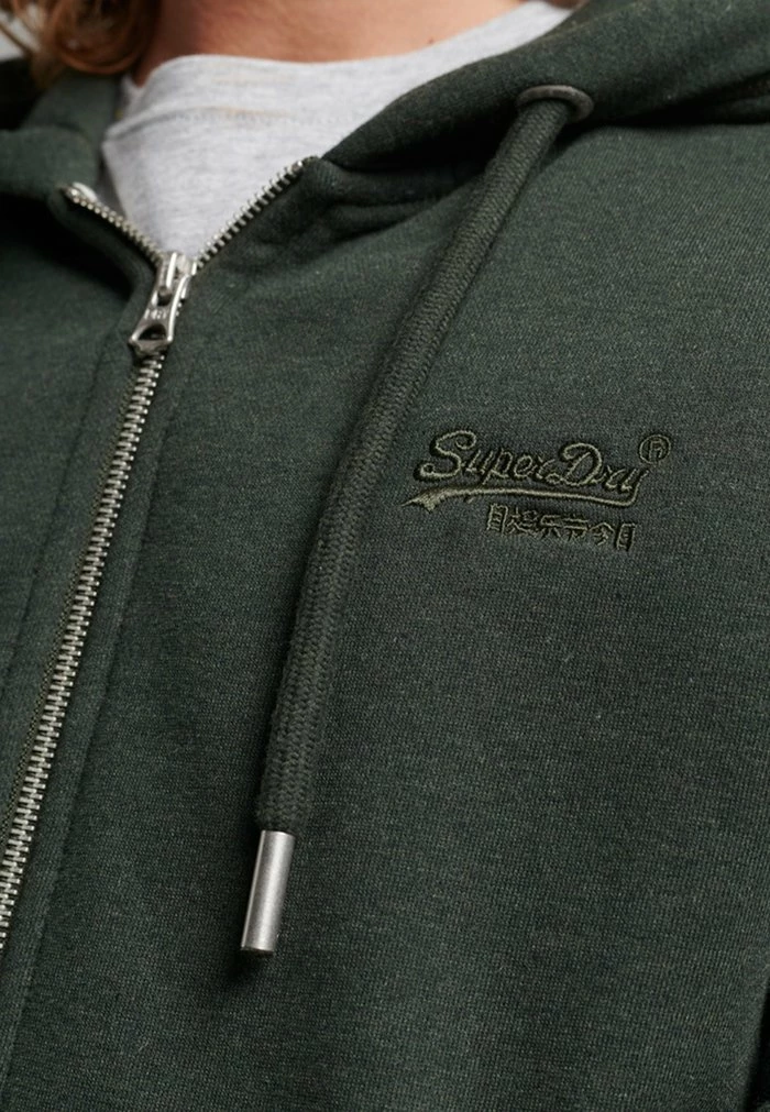 Superdry Zip-up Sweatshirt - Dark Olive Marl 3 Superdry Zip-up Sweatshirt - Dark Olive Marl - Image 3