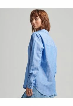 Superdry STUDIOS BOYFRIEND - Button-down Blouse - Blue Bonnet -Superdry Shop 922f3d105f4f482fbe499401bdc76042