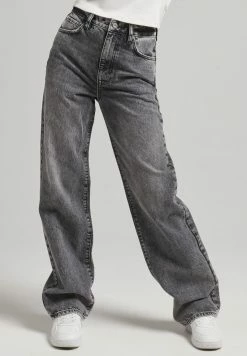 Superdry VINTAGE WIDE - Flared Jeans - Lenox Grey