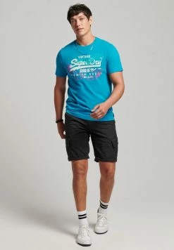 Superdry JAPANESE GRAPHIC - Print T-shirt - Enamel Blue