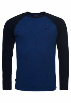 Superdry VINTAGE BASEBALL - Long Sleeved Top - Bright Blue Marl/eclipse Navy -Superdry Shop 92b8e05d50354d9bbd0a2f0b2e15a34e
