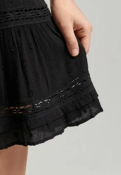 Superdry VINTAGE LACE - Mini Skirt - Black