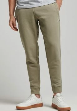 Superdry ESSENTIAL TAPERED - Tracksuit Bottoms - Light Khaki