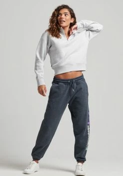 Superdry TERRAIN - Tracksuit Bottoms - Navy Marl Dark Grey