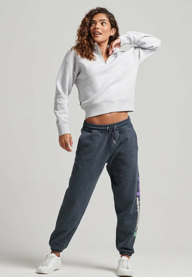 Superdry TERRAIN - Tracksuit Bottoms - Navy Marl Dark Grey 1 Superdry TERRAIN - Tracksuit Bottoms - Navy Marl Dark Grey