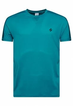 Superdry SPORT RUN SHORT - Print T-shirt - Teal Blue