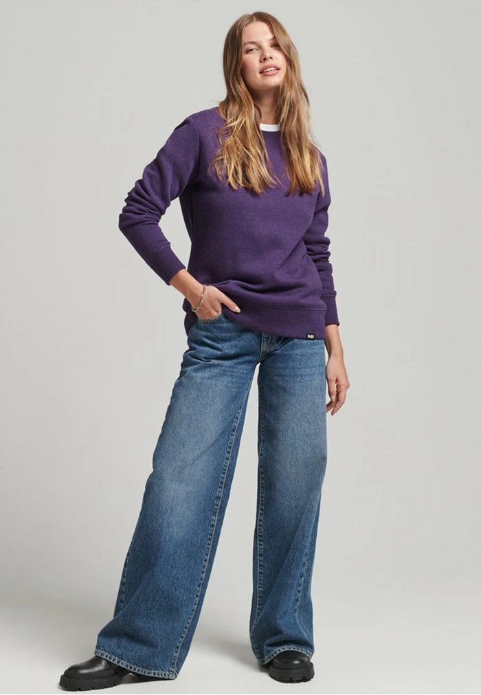 Superdry VINTAGE LOGO CREW - Sweatshirt - Royal Purple Marl 2 Superdry VINTAGE LOGO CREW - Sweatshirt - Royal Purple Marl - Image 2