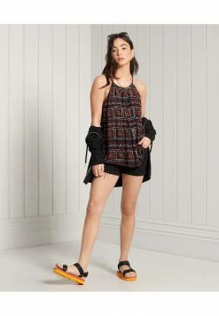 Superdry BEACH CAMI - Top - Black Tie Dye