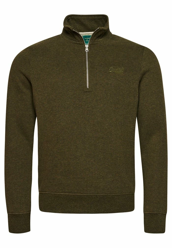 Superdry VINTAGE LOGO - Fleece Jumper - Olive Marl 3 Superdry VINTAGE LOGO - Fleece Jumper - Olive Marl - Image 3