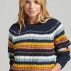 Superdry BRUSHED STRIPE CREW NECK - Jumper - Navy Mix Stripe