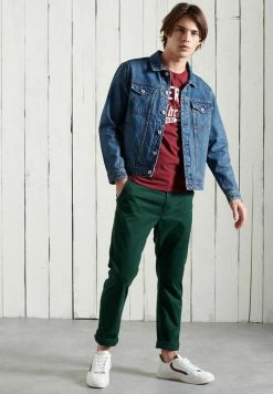 Superdry CORE SLIM - Trousers - Enamel Green