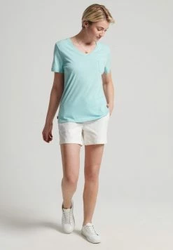 Superdry STUDIOS POCKET V-NECK - Basic T-shirt - Sky Blue