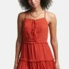 Superdry VINTAGE BRODERIE CAMI - Day Dress - Americana Red