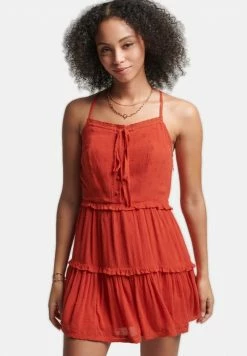 Superdry VINTAGE BRODERIE CAMI - Day Dress - Americana Red