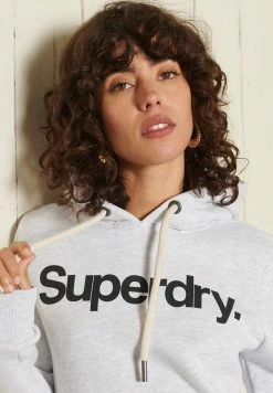 Superdry CORE LOGO - Hoodie - Ice Marl -Superdry Shop 9474c9fecbfc4a0b95ae806737ef556f