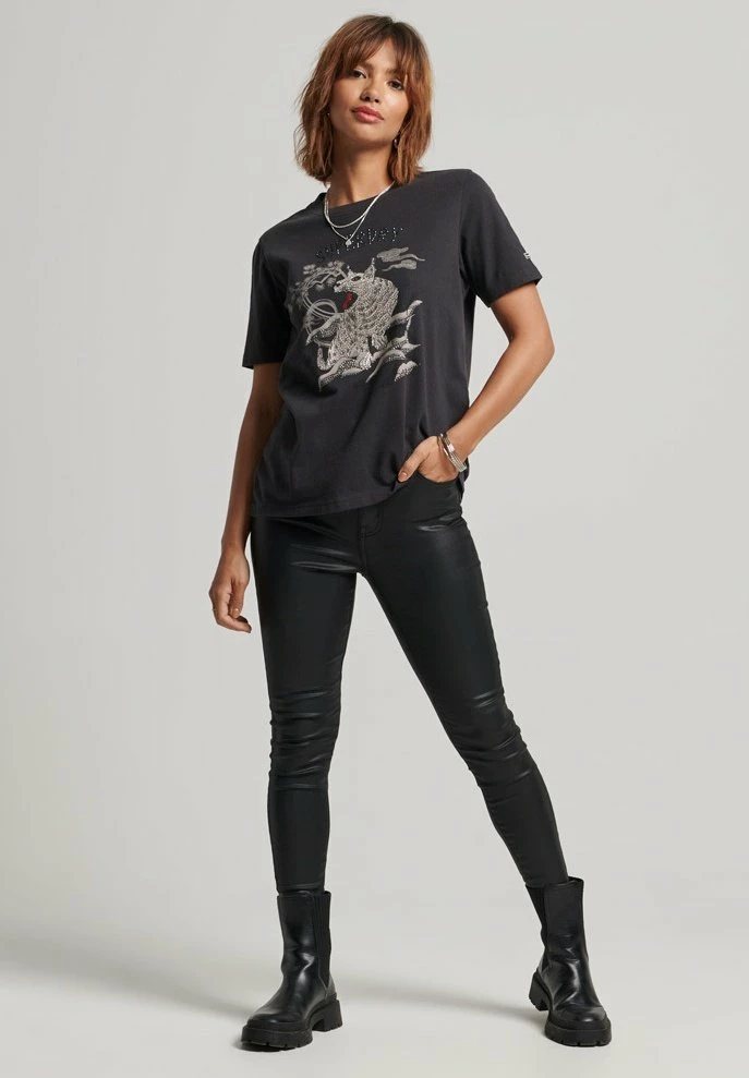 Superdry VINTAGE SUIKA - Print T-shirt - Heavy Metal Black 2 Superdry VINTAGE SUIKA - Print T-shirt - Heavy Metal Black - Image 2