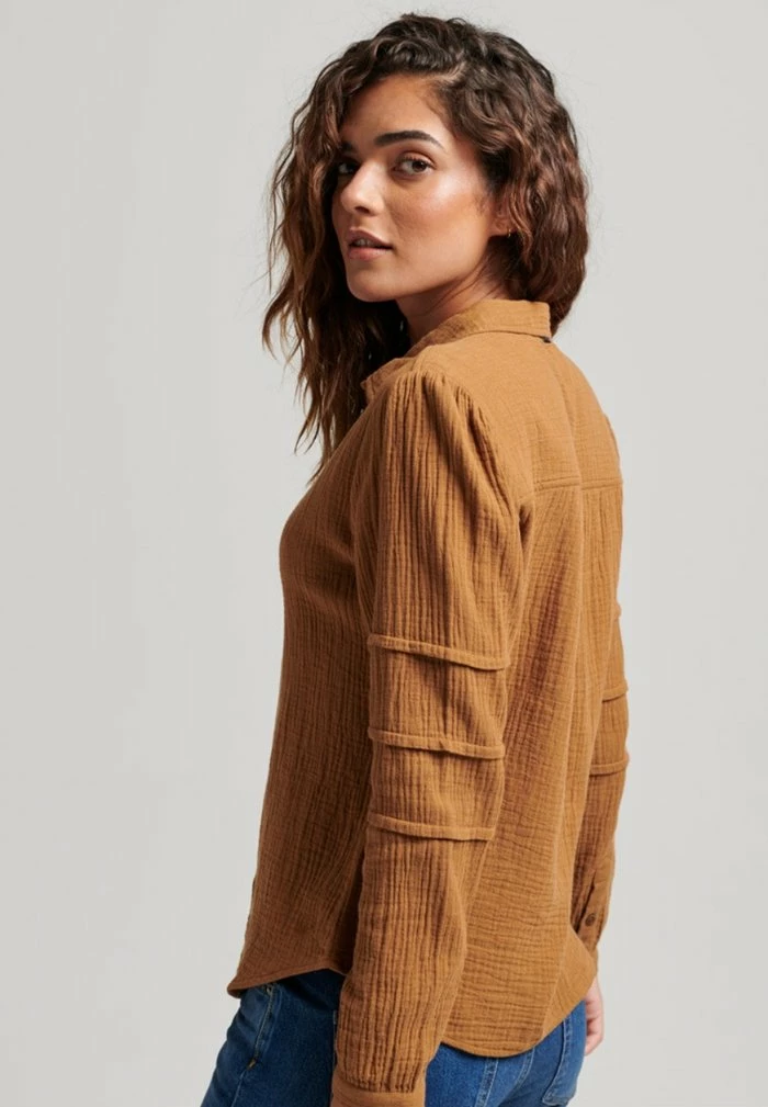 Superdry PENNY - Button-down Blouse - Denim Co Tobacco 5 Superdry PENNY - Button-down Blouse - Denim Co Tobacco - Image 5