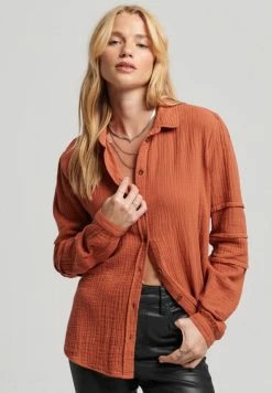 Superdry PENNY - Button-down Blouse - Burnt Orange
