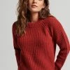 Superdry TWEED RIB CREW - Jumper - Vintage Red