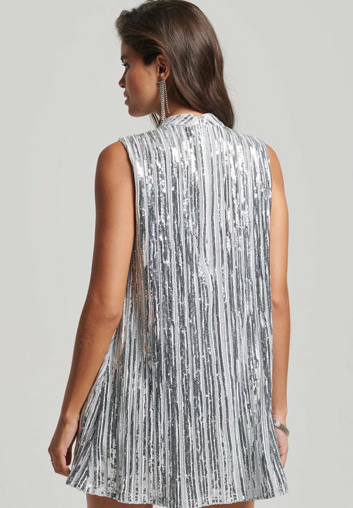 Superdry Cocktail Dress / Party Dress - Silver Sequin 2 Superdry Cocktail Dress / Party Dress - Silver Sequin - Image 2