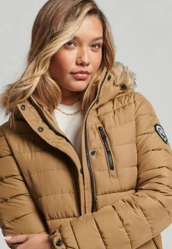 Superdry LONGLINE PUFFER - Winter Coat - Sandstone -Superdry Shop 9574e31decfd45eca30652208060de49