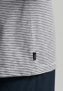 Superdry STUDIOS POCKET V-NECK - Basic T-shirt - Optic Black Stripe -Superdry Shop 95e5307a434648bf949a5886f507ff7c