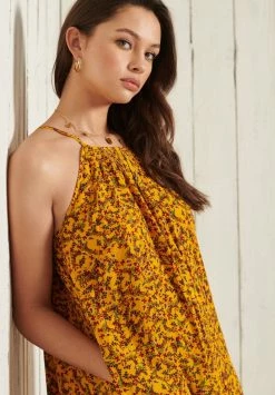 Superdry BEACH CAMI - Day Dress - Autumn Ditsy Gold -Superdry Shop 96e37465b3c1495fb75fa5f258cf96b5
