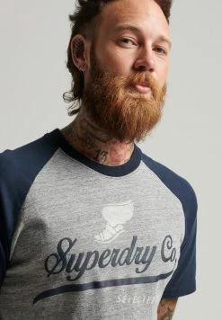 Superdry ACHILLES RAGLAN - Print T-shirt - Athletic Grey Marl -Superdry Shop 974885a699d145928dc946dd54cd6e7b