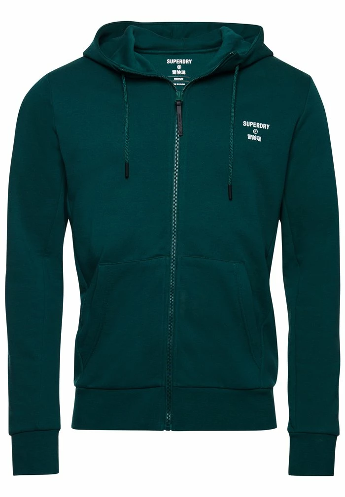 Superdry Zip-up Sweatshirt - Mid Pine 3 Superdry Zip-up Sweatshirt - Mid Pine - Image 3