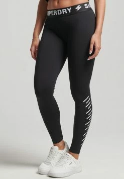 Superdry CORE HIGHWAIST - Leggings - Trousers - Black