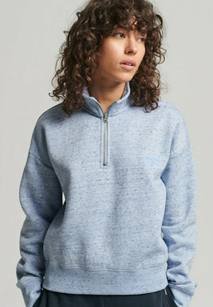 Superdry VINTAGE LOGO EMB - Sweatshirt - La Blue Marl 1 Superdry VINTAGE LOGO EMB - Sweatshirt - La Blue Marl