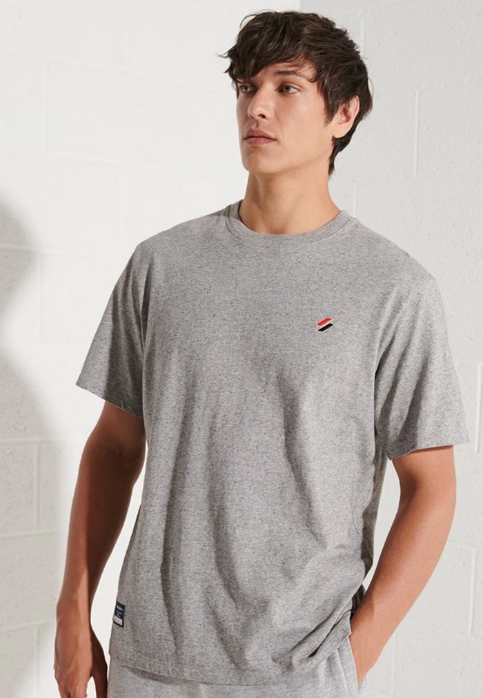 Superdry Basic T-shirt - Grey Slub Grindle 1 Superdry Basic T-shirt - Grey Slub Grindle