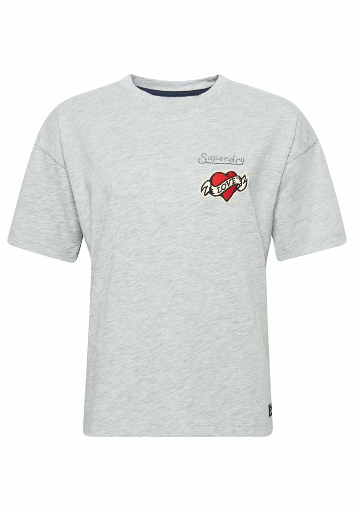 Superdry LOOSE FIT - Print T-shirt - Grey Marl 4 Superdry LOOSE FIT - Print T-shirt - Grey Marl - Image 4