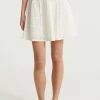Superdry BLAIR BRODERIE - A-line Skirt - Chalk White