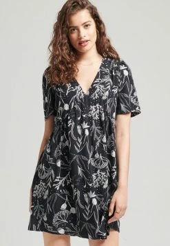 Superdry VINTAGE SHORT SLEEVE - Day Dress - Seaweed Floral