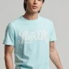 Superdry VINTAGE CLASSIC - Print T-shirt - Baby Blue