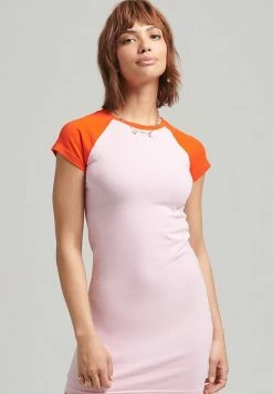 Superdry Shift Dress - Montauk Pink Bold Orange