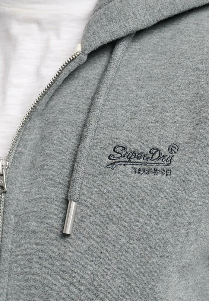 Superdry Zip-up Sweatshirt - Charcoal Grey Marl 5 Superdry Zip-up Sweatshirt - Charcoal Grey Marl - Image 5