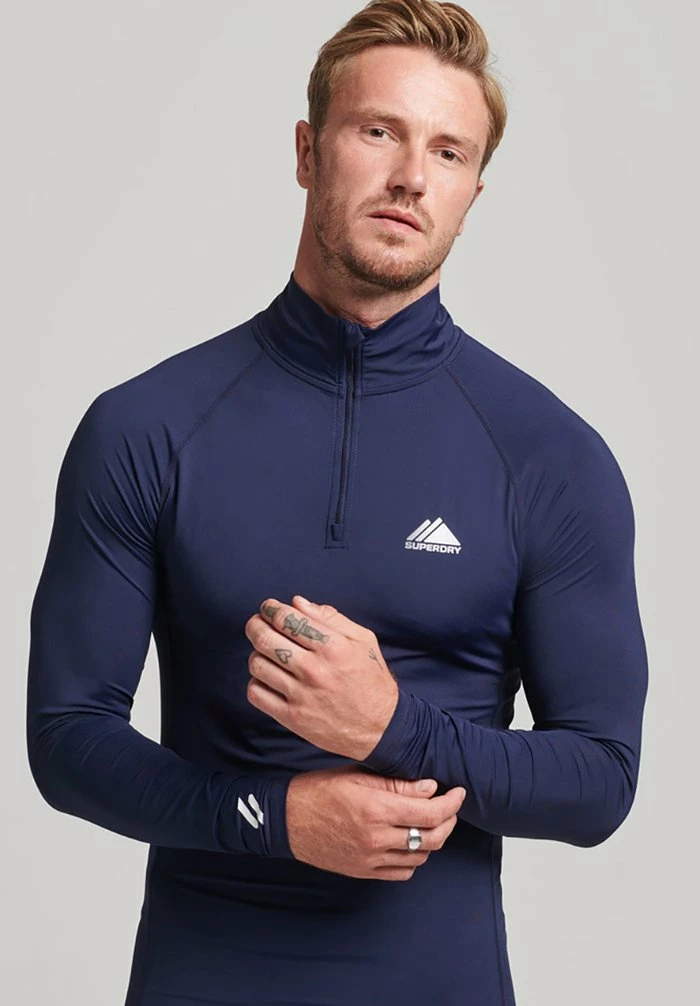 Superdry SPORT HALF ZIP - Long Sleeved Top - Rich Navy 2 Superdry SPORT HALF ZIP - Long Sleeved Top - Rich Navy - Image 2