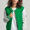 Superdry VINTAGE VARSITY - Bomber Jacket - Botanical Green Glacier Grey Marl