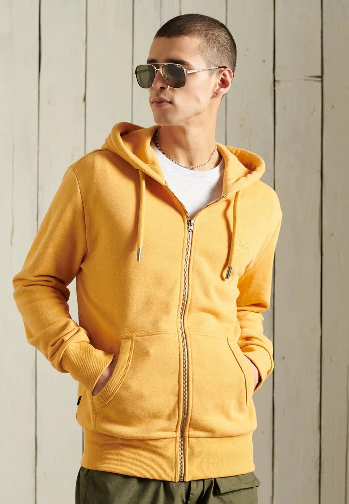Superdry ORANGE LABEL - Zip-up Sweatshirt - Ochre Marl 1 Superdry ORANGE LABEL - Zip-up Sweatshirt - Ochre Marl