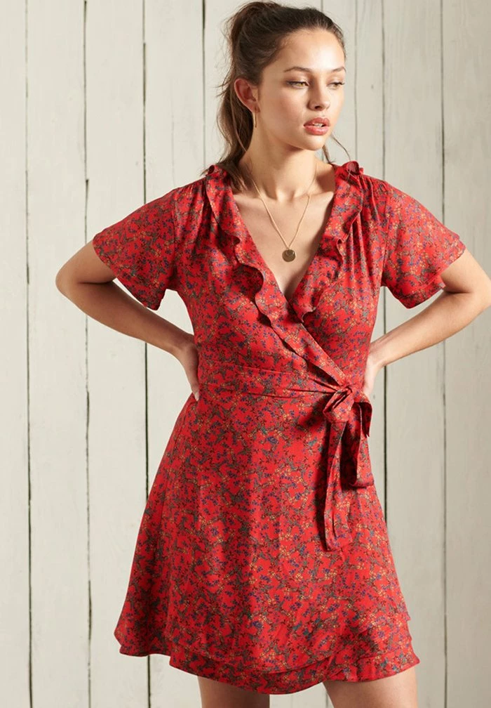 Superdry Day Dress - Autumn Ditsy Red 2 Superdry Day Dress - Autumn Ditsy Red - Image 2