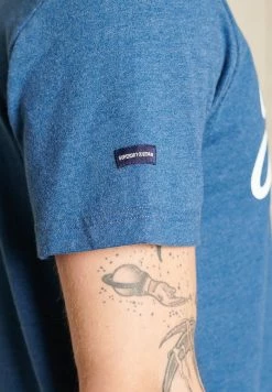 Superdry SCRIPT STYLE COL - Print T-shirt - Rich Blue Marl -Superdry Shop 9a3cfc3bf9f6449a88cb3546909b0461