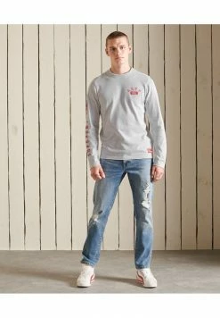 Superdry TRACK & FIELD LONG SLEEVE TOP - Long Sleeved Top - Glacier Grey Marl -Superdry Shop 9a400c2fa0d841a3b7986ec8c2f0042c