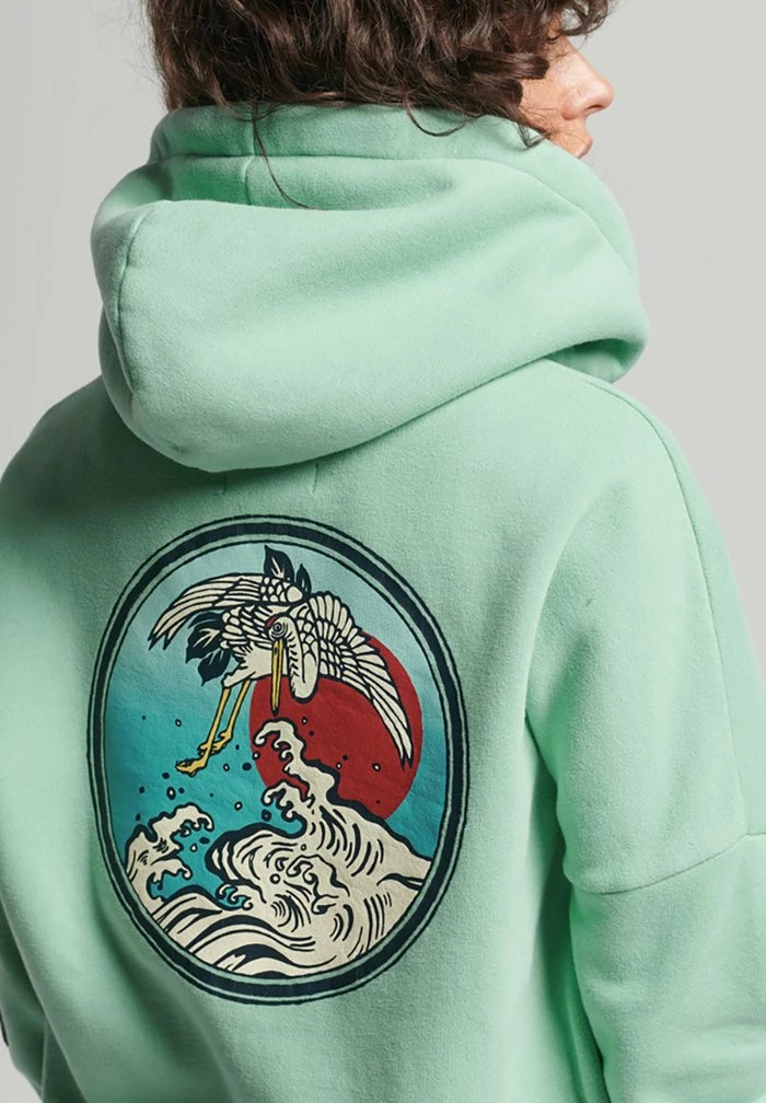 Superdry VINTAGE LOGO NARRATIVE - Hoodie - Fresh Mint 2 Superdry VINTAGE LOGO NARRATIVE - Hoodie - Fresh Mint - Image 2