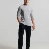 Superdry STUDIOS SLUB - Long Sleeved Top - Mid Grey Marl