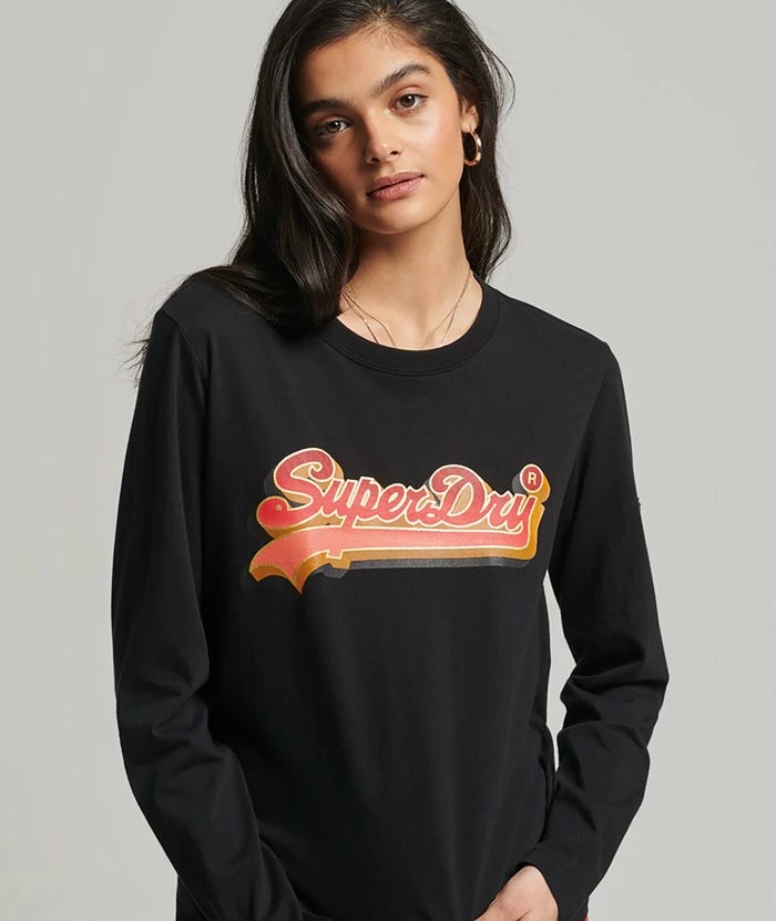 Superdry Long Sleeved Top - Black 1 Superdry Long Sleeved Top - Black