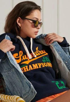 Superdry COLLEGIATE CALI GRAPHIC - Hoodie - Nautical Navy -Superdry Shop 9cf98aca19f44ef0bc5e805c9adb5f78
