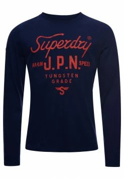 Superdry SCRIPT STYLE - Long Sleeved Top - Regal Navy -Superdry Shop 9d88604977d04ac2b9e7e3686928d336