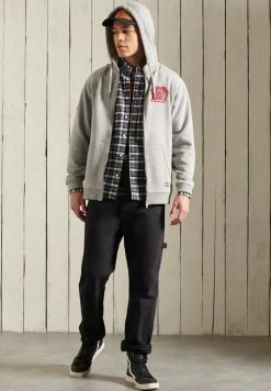 Superdry BOHO GRAPHIC - Zip-up Sweatshirt - Grey Slub